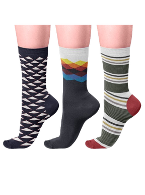 Multicolour Free Size socks for Men Set of 3 Casual Semi-Formal