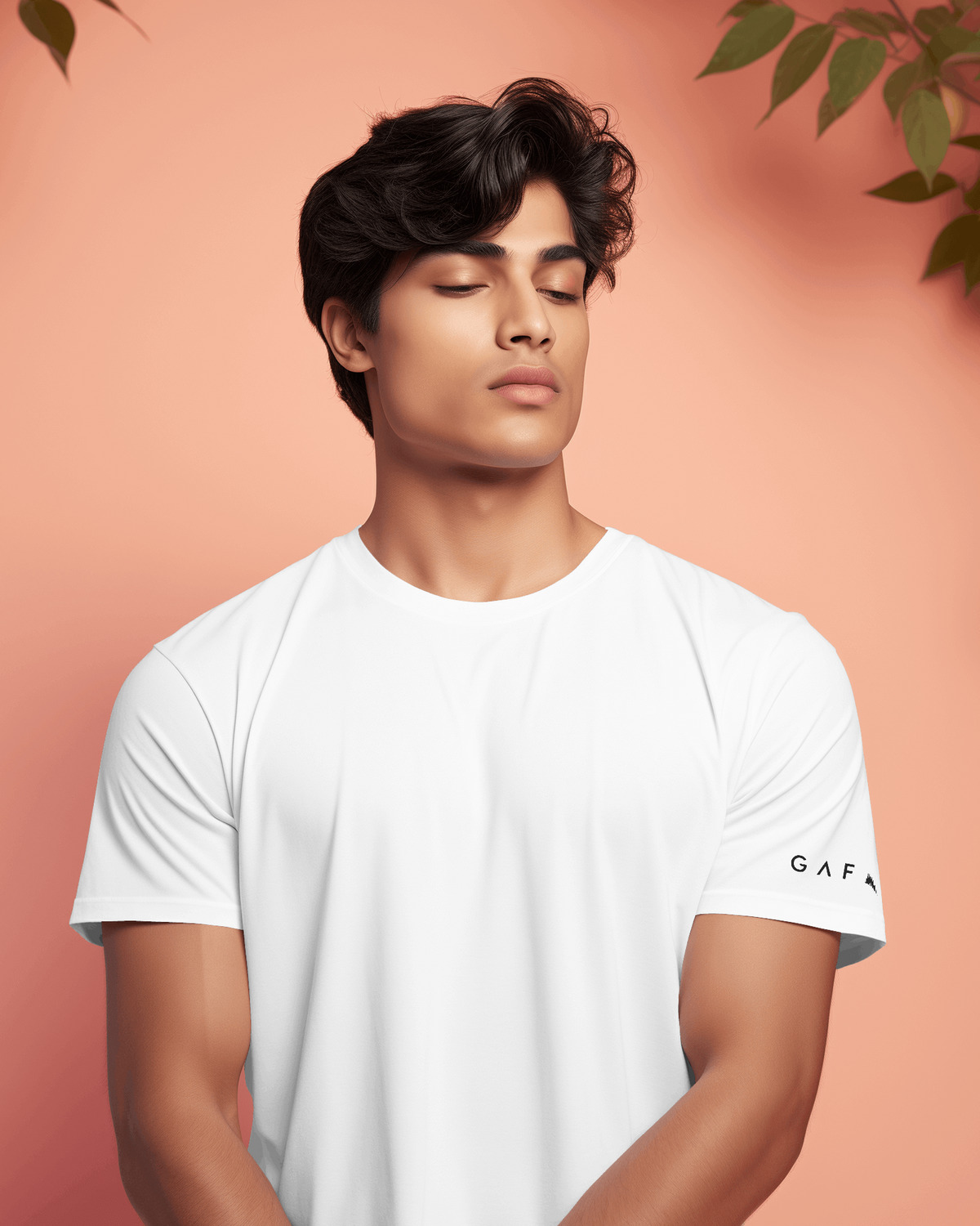 Men Solid Round Neck Regular Fit 100% Cotton T-Shirt by Gaffa - White