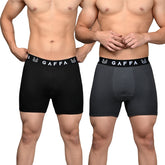Men's Underwear Trunks Bold Black +Charcoal Grey Pack of 2