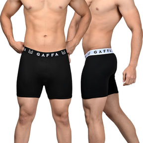 Men's Underwear Trunks Black & White + Bold Black Pack of 2