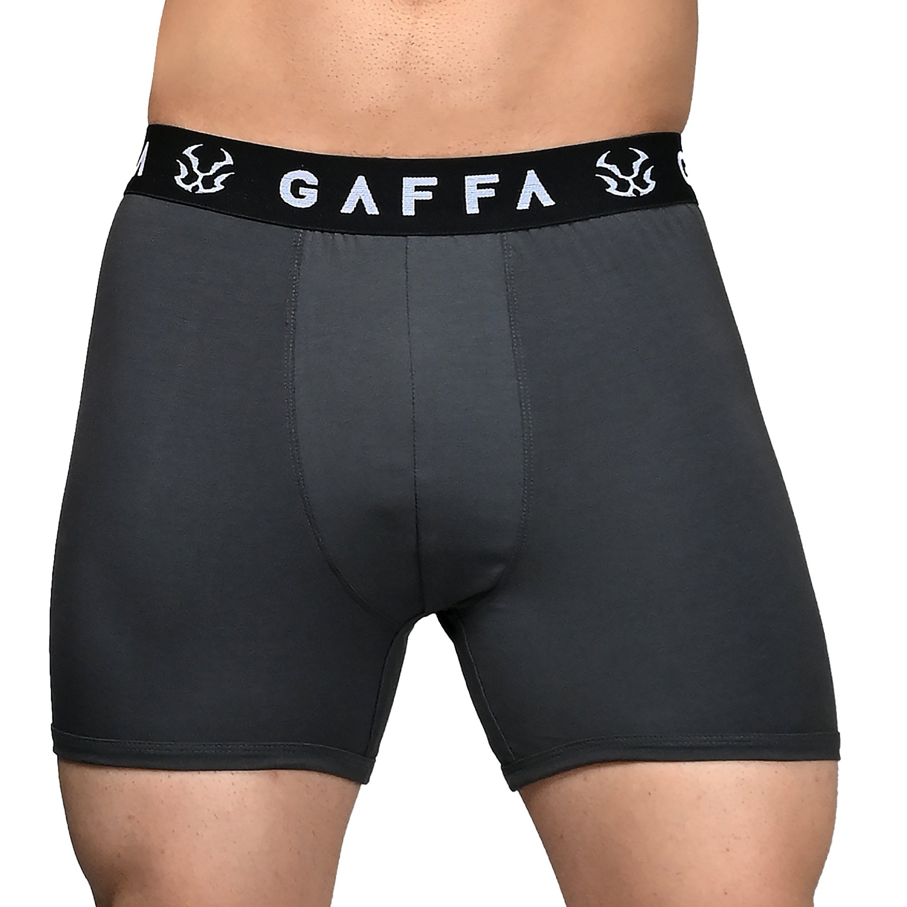 Men's Underwear Trunks Bold Black +Charcoal Grey Pack of 2