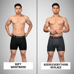 Men's Underwear Trunks Black & White + Black & White Pack of 2