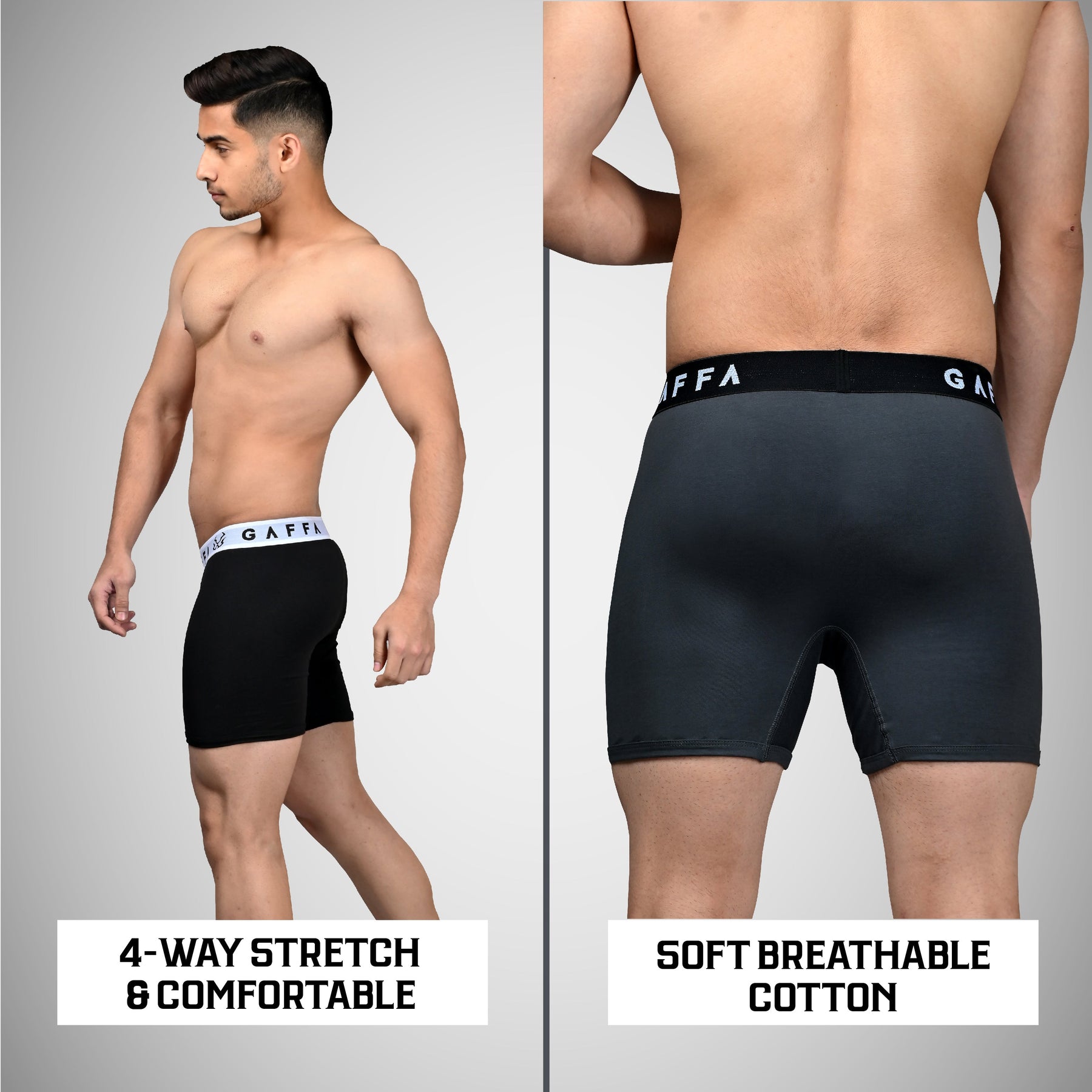 Men's Underwear Trunks Bold Black Pack of 3