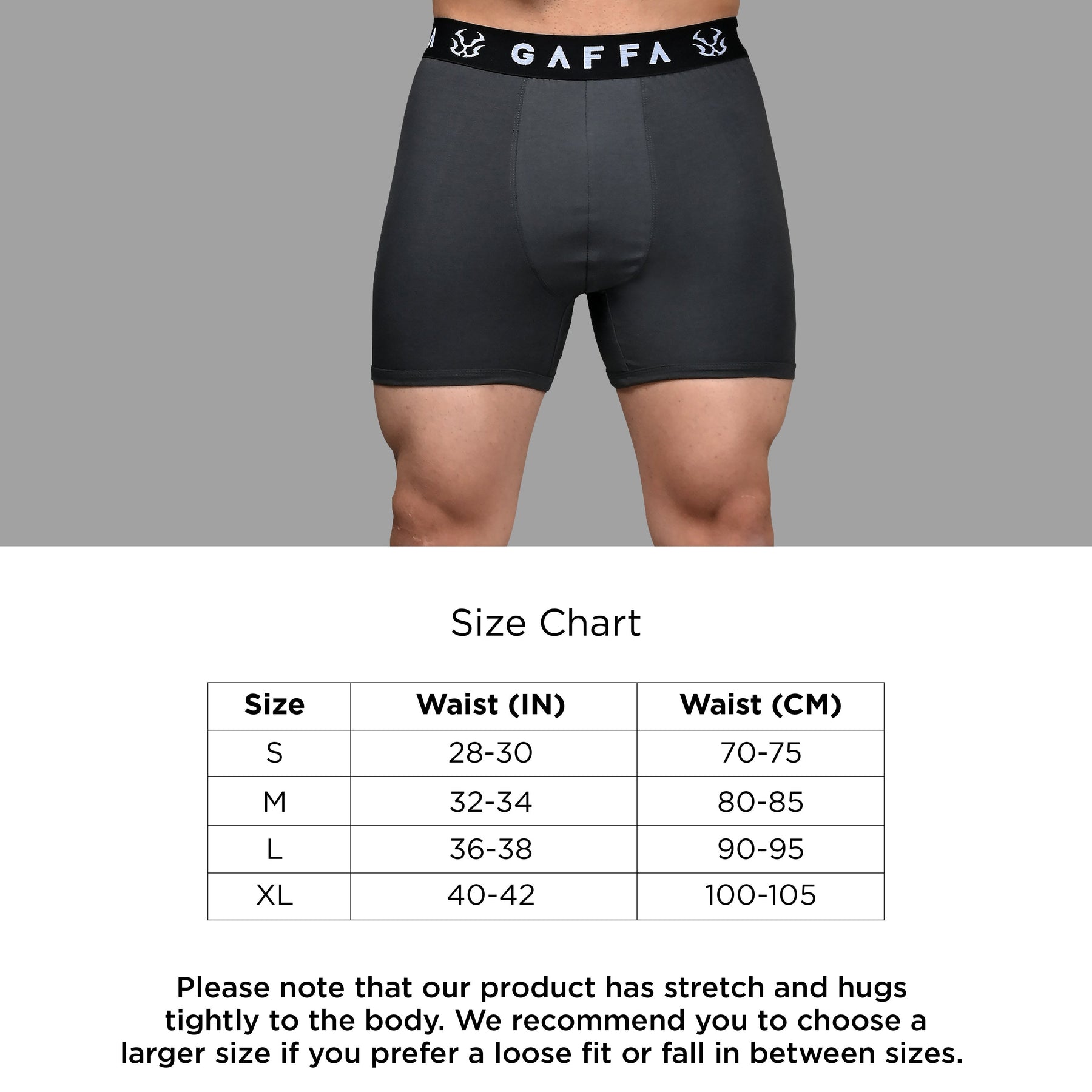 Men's Underwear Trunks  Charcoal Grey Pack of 3